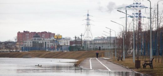 В Туле затопило Пролетарскую набережную